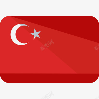 土耳其国旗6平坦图标图标