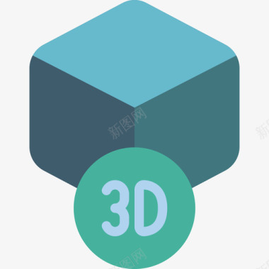 牛3d3d打印3d打印4平面图标图标