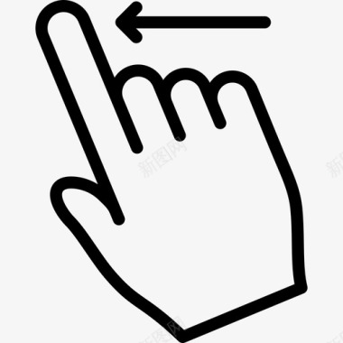 一个手指向左滑动触摸手势轮廓v2图标图标