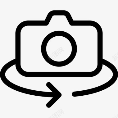 向左旋转旋转相机照片2线性图标图标