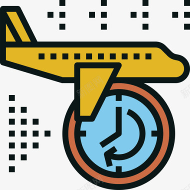 运输飞机飞机旅游运输线颜色图标图标