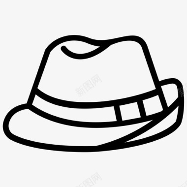黑色帽子帽子牛仔帽软帽图标图标