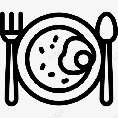 炒饭亚洲餐厅2线性图标图标