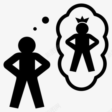 自信自尊自信国王图标图标