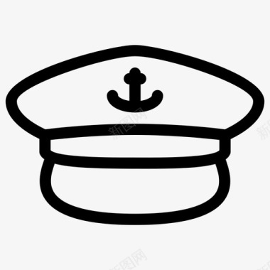 船长帽军官水手图标图标