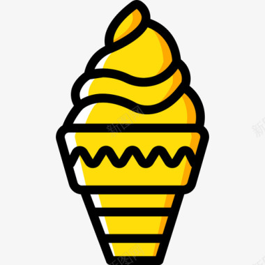 冰淇淋美食7黄色图标图标