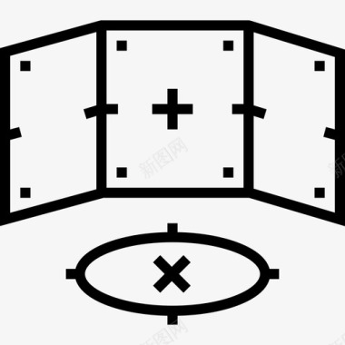 全景视角全景360度视野10直线图标图标