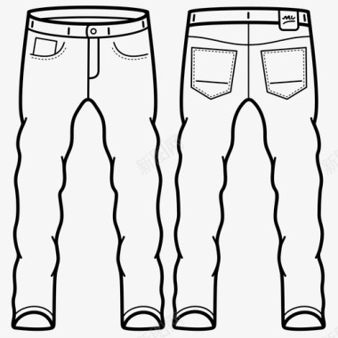 时尚男士牛仔裤裤子裤子图标图标