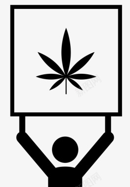 爱心横幅矢量图大麻合法化横幅大麻图标图标