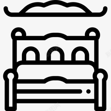线性装饰床复古装饰15线性图标图标