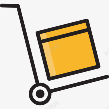 购物购物盒66号线性颜色图标图标