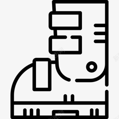 冬季的雪花滑雪靴冬季运动12直线型图标图标