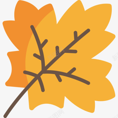 秋天枯木枫叶秋天23平坦图标图标