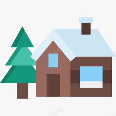 小木屋冬季自然8平房图标图标