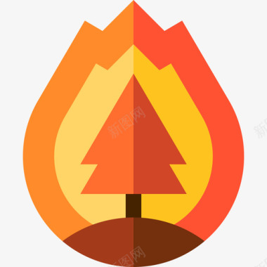 自然火灾森林火灾自然灾害3平坦图标图标