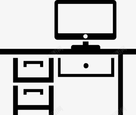 办公电脑样机办公桌电脑办公室图标图标