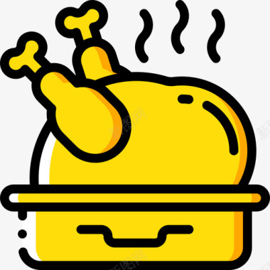 烤鸡美食7黄色图标图标
