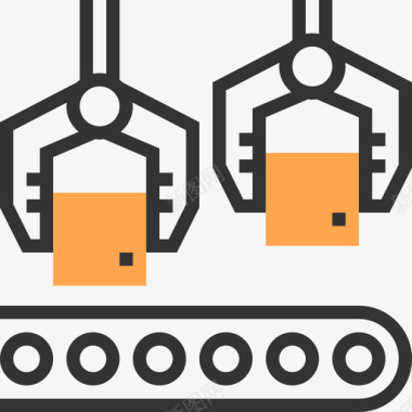 黄色阴影传送带工业过程4黄色阴影图标图标