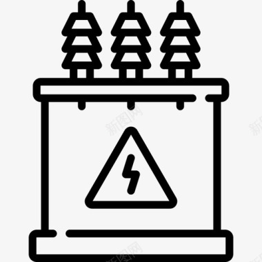 变压器电工工具和元件3线性图标图标