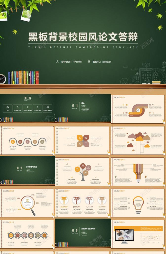 清新唯美黑板校园风毕业论文答辩PPT模板_88icon https://88icon.com 唯美 校园 毕业论文 清新 答辩 黑板