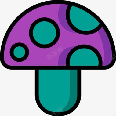 蘑菇电子游戏9线性颜色图标图标