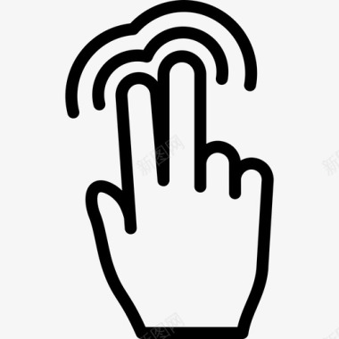 两个手指双击触摸触摸手势轮廓v2图标图标