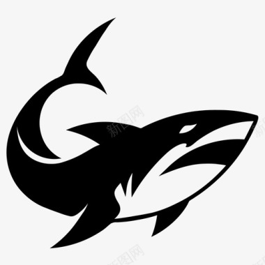 鲨鱼水生鱼类图标图标