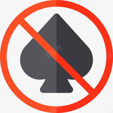 禁止赌博信号和禁令3平图标图标