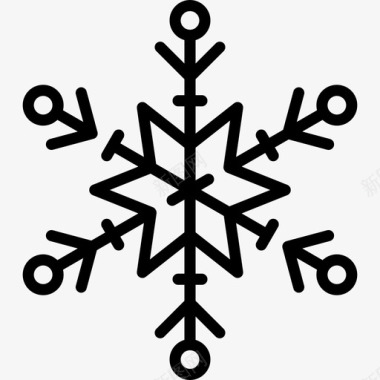 雪花冬季小镇4线性图标图标