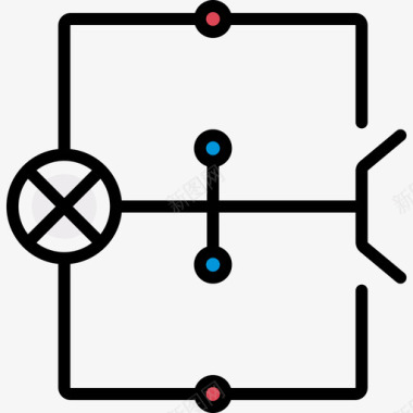 接线图电工工具和元件线颜色图标图标