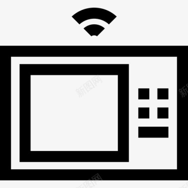 微波炉微波炉物联网18线性图标图标