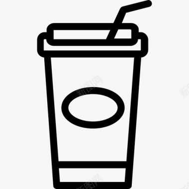 外卖饮料和饮料5直系图标图标