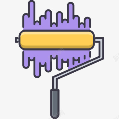 喷洒的油漆油漆辊9号楼颜色图标图标