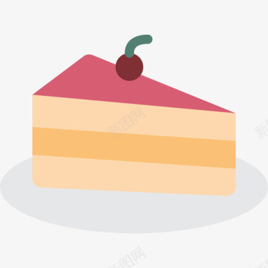 蛋糕块美食6扁平图标图标