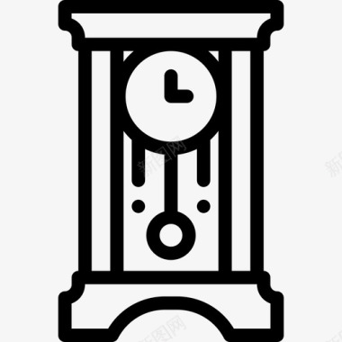 钟表复古装饰15直线型图标图标