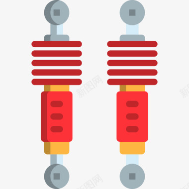减震减震器汽车维修4扁平图标图标