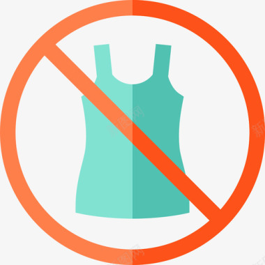 禁止堆放衬衫信号禁止扁平图标图标