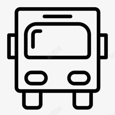 公共标识红公共汽车交通旅行图标图标