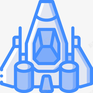 太空船46号太空船蓝色图标图标