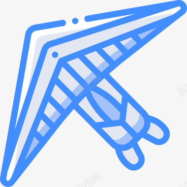 悬挂式滑翔极限运动3蓝色图标图标