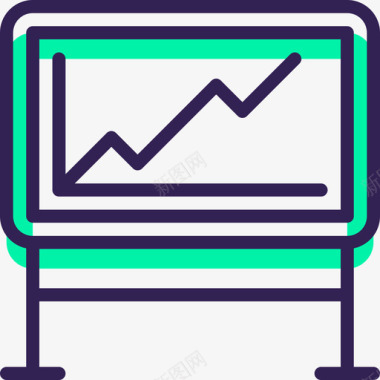 办公楼icon折线图SEO55绿影图标图标