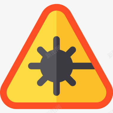 矢量信号图标激光信号和禁止3平坦图标图标