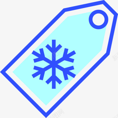 标签冬季29线性颜色图标图标
