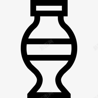 艺术鸵鸟罐子风景艺术8线性图标图标