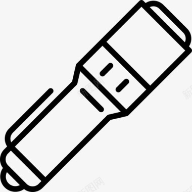 手电筒光线图标手电筒管道工工具和元件线性图标图标