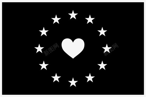 心星教育欧洲的爱旗帜心图标图标