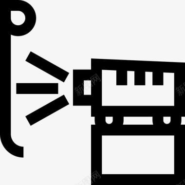 老式投影仪投影仪工作场所9线性图标图标