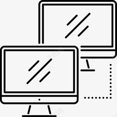 局域网网卡局域网计算机2线性图标图标