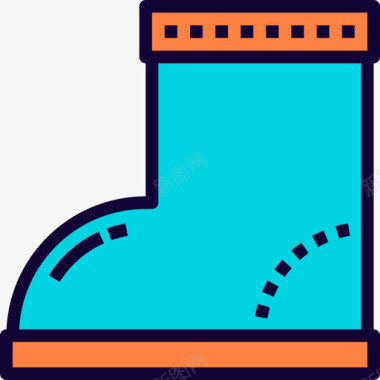 靴子奇幻维京人游戏线性颜色图标图标