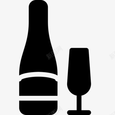 酒瓶酒杯香槟酒瓶饮料图标图标